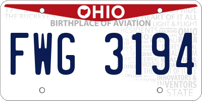 OH license plate FWG3194