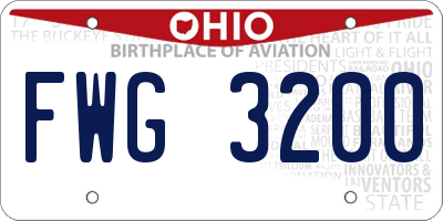 OH license plate FWG3200