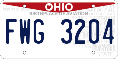 OH license plate FWG3204