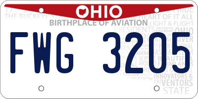 OH license plate FWG3205