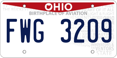 OH license plate FWG3209