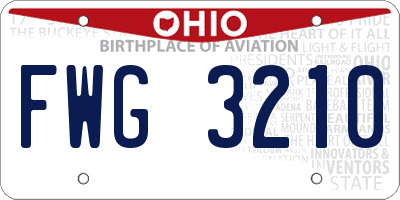 OH license plate FWG3210