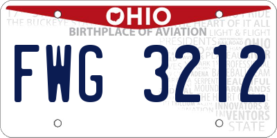 OH license plate FWG3212