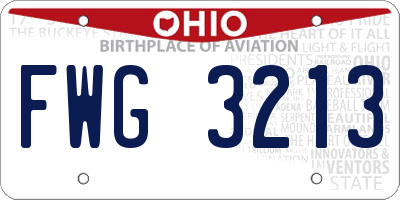 OH license plate FWG3213