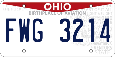 OH license plate FWG3214