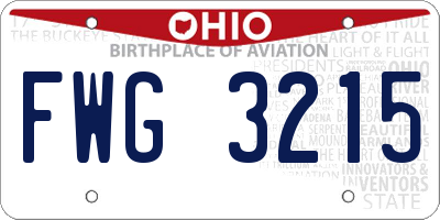 OH license plate FWG3215