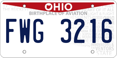 OH license plate FWG3216