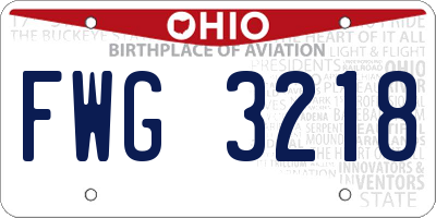 OH license plate FWG3218