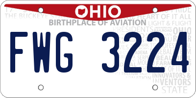 OH license plate FWG3224