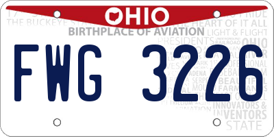 OH license plate FWG3226