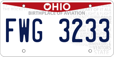 OH license plate FWG3233