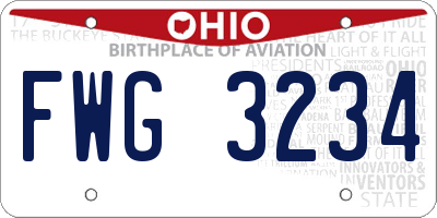 OH license plate FWG3234