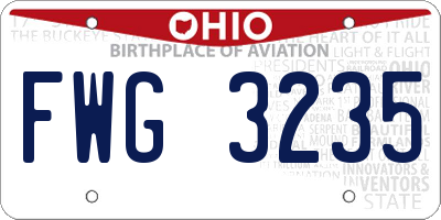 OH license plate FWG3235