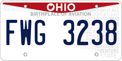 OH license plate FWG3238