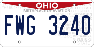 OH license plate FWG3240