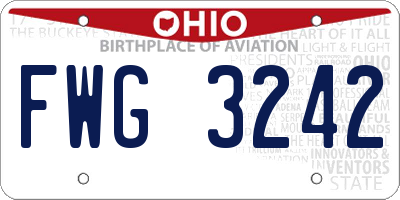 OH license plate FWG3242