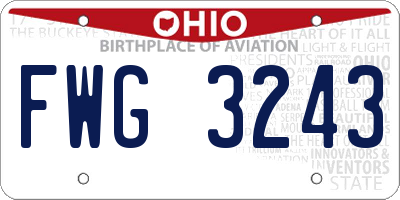 OH license plate FWG3243