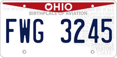 OH license plate FWG3245