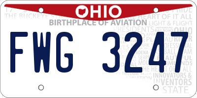 OH license plate FWG3247