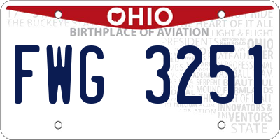 OH license plate FWG3251