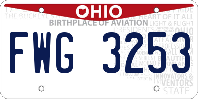 OH license plate FWG3253