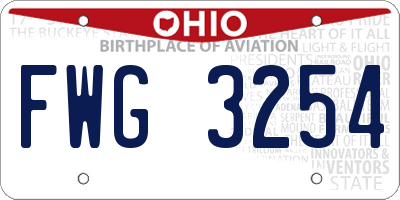 OH license plate FWG3254