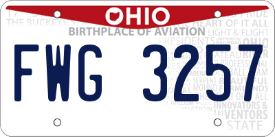 OH license plate FWG3257