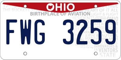 OH license plate FWG3259