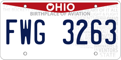 OH license plate FWG3263