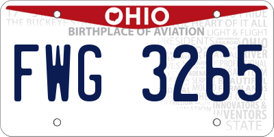 OH license plate FWG3265