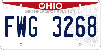 OH license plate FWG3268