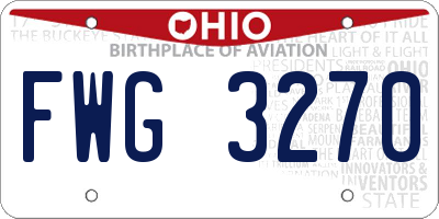 OH license plate FWG3270