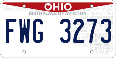 OH license plate FWG3273