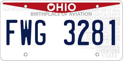 OH license plate FWG3281