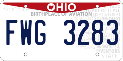 OH license plate FWG3283