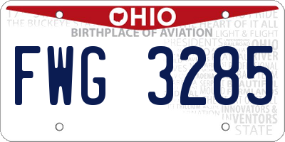 OH license plate FWG3285