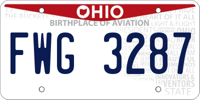 OH license plate FWG3287