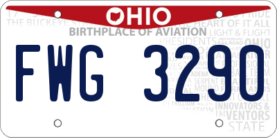 OH license plate FWG3290