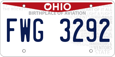 OH license plate FWG3292