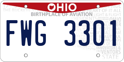 OH license plate FWG3301