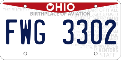 OH license plate FWG3302