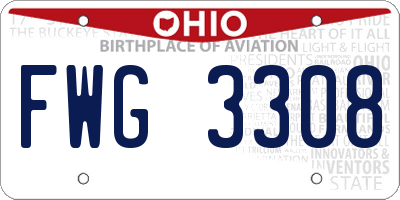 OH license plate FWG3308