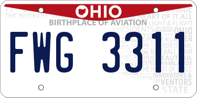 OH license plate FWG3311