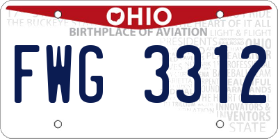 OH license plate FWG3312