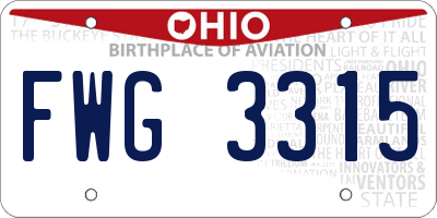 OH license plate FWG3315