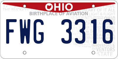 OH license plate FWG3316