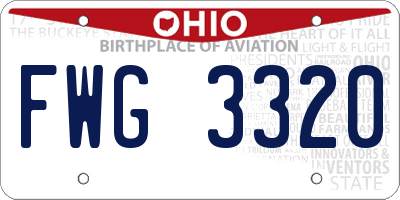 OH license plate FWG3320