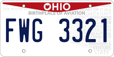 OH license plate FWG3321