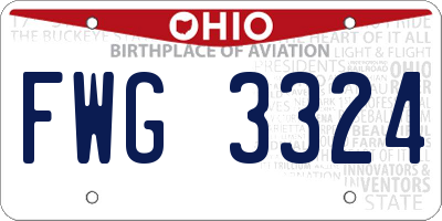 OH license plate FWG3324