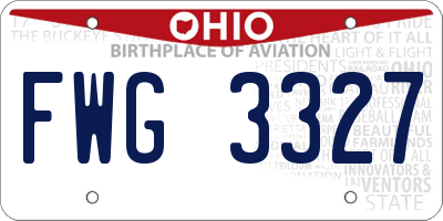 OH license plate FWG3327